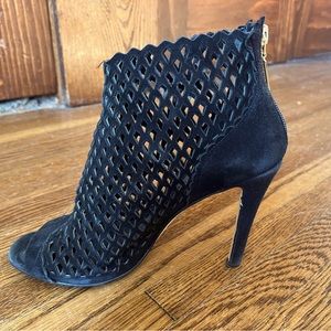 Ivanka Trump Black Suede Cut-Out Booties - Size 7.5